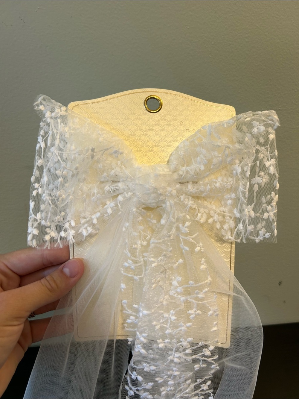 A New Day White Floral Lace Bridal Hair Bow